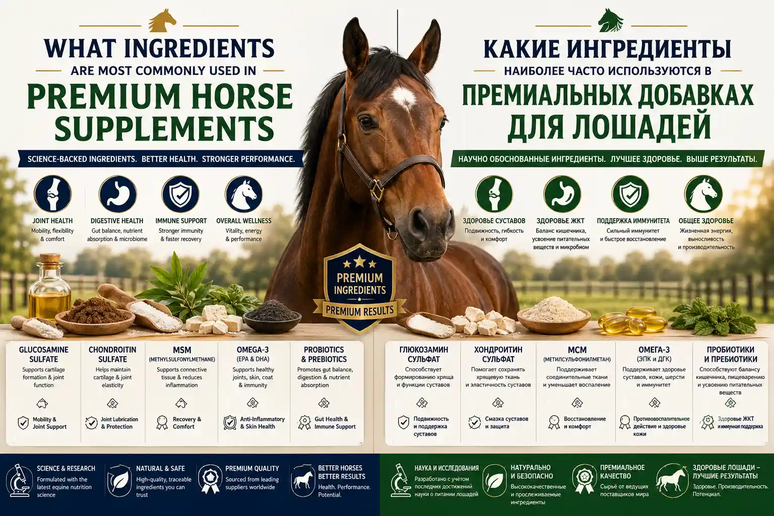 What Ingredients Are Most Commonly Used in Premium Horse Supplements