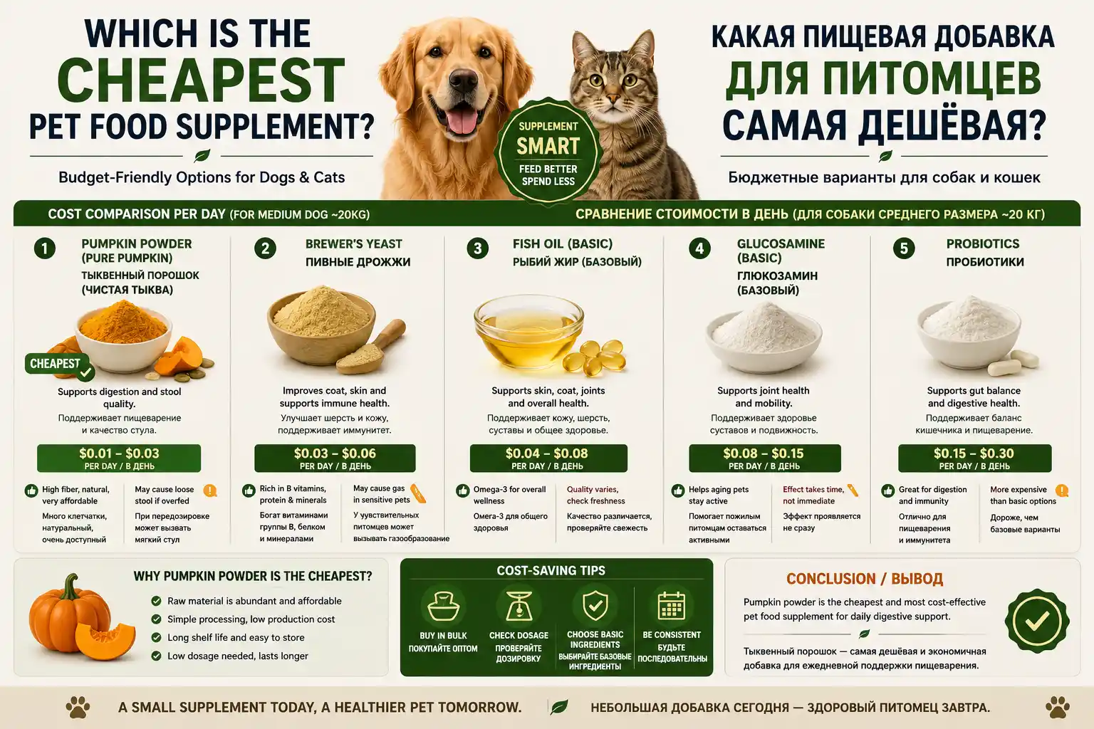 Which Is the Cheapest Pet Food Supplement