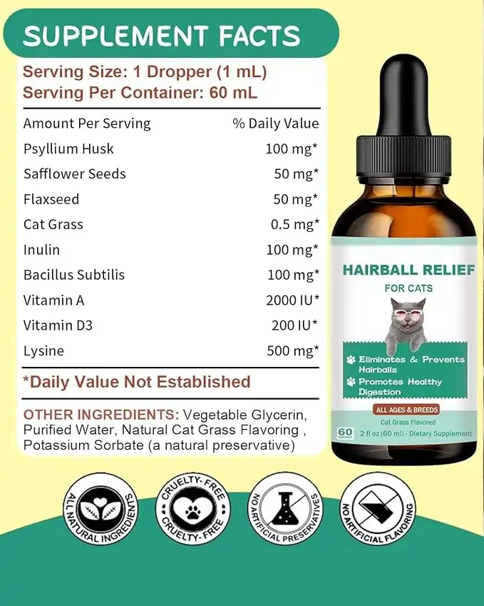 Hairball Relief Liquid Drops for Cats 2
