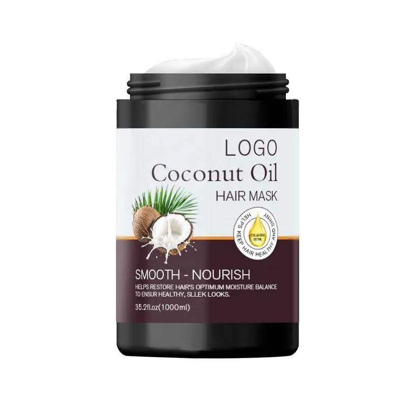 Wholesale Custom 1000ml Coconut Oil Deep Repair Hair Mask – Intensive Treatment for Damaged Hair - Image 6