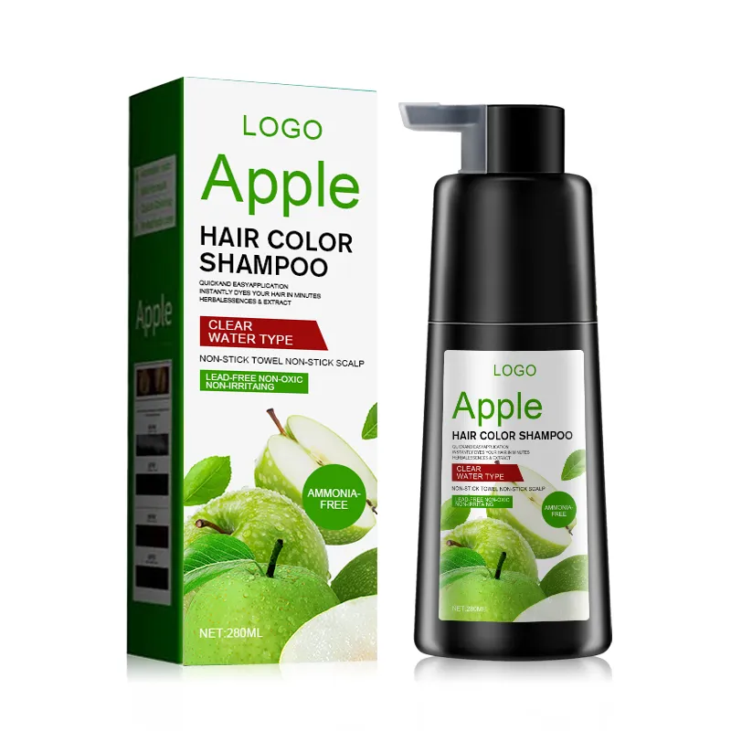 Sanrong OEM Apple Black Ammonia-Free Hair Color Cream – Natural Stain-Free Black Formula