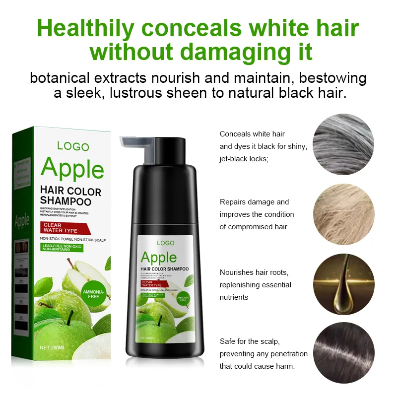 Sanrong OEM Apple Black Ammonia-Free Hair Color Cream – Natural Stain-Free Black Formula - Image 5