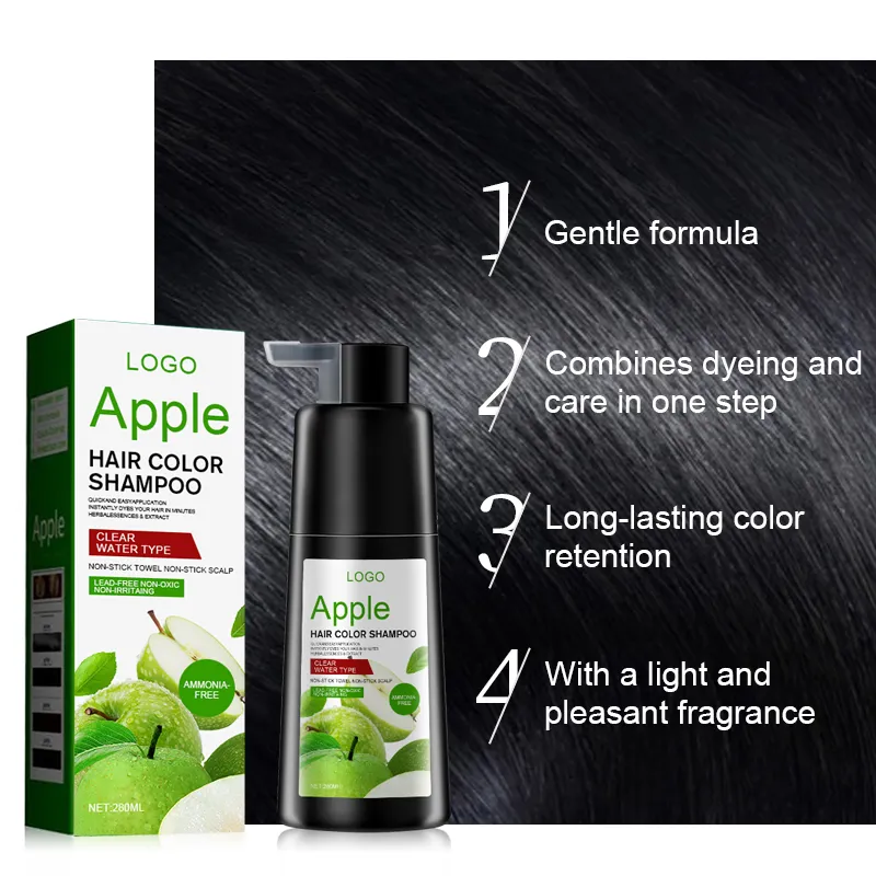 Sanrong OEM Apple Black Ammonia-Free Hair Color Cream – Natural Stain-Free Black Formula - Image 6