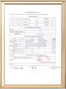 Certificate of Analysis